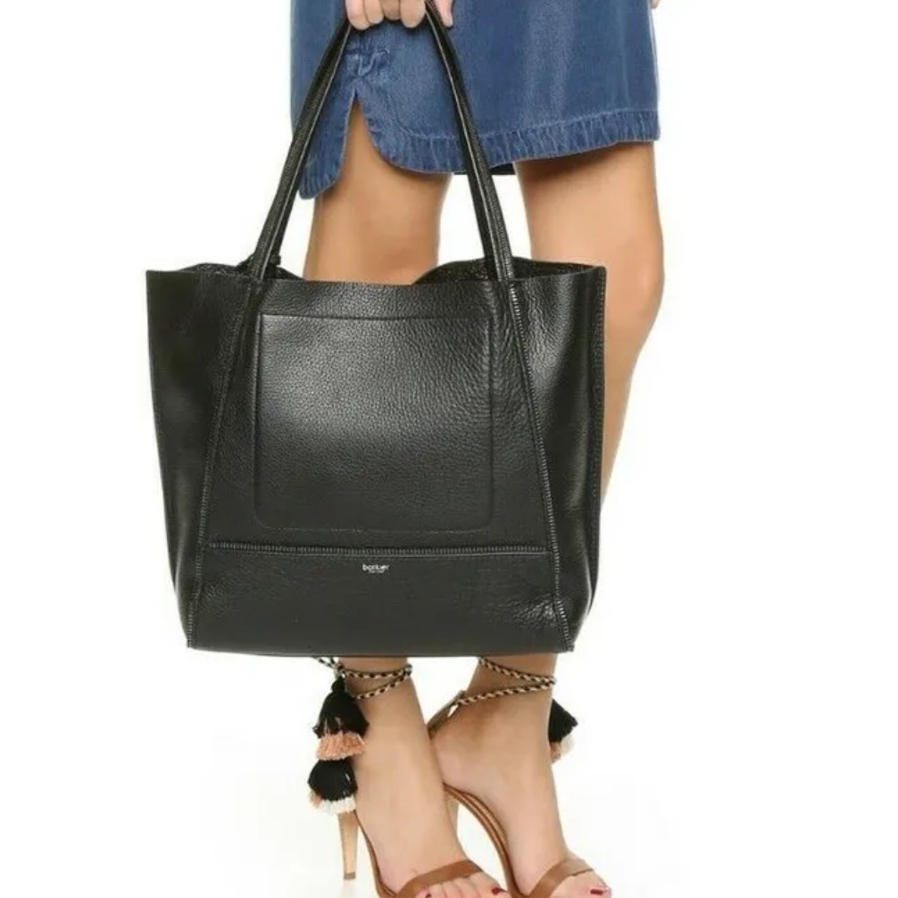 Botkier Leather Soho Exposed Zip Trim Tote/ Shoulder Bag